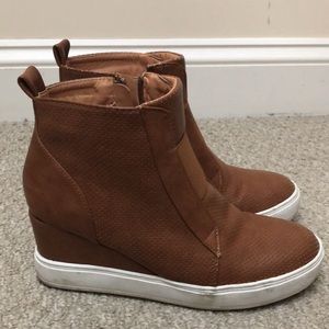 Free people brown wedged boot